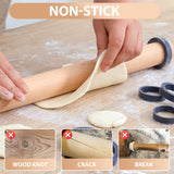 Adjustable Wood Rolling Pin with Thickness Rings for Baking -Non Stick Wooden Dough Roller Pin with Spacer Bands for Cookie,Pie Crust, Pastry Fondant and Bread By Folksy Super Kitchen (15.8, Grey) Folksy Super Kitchen