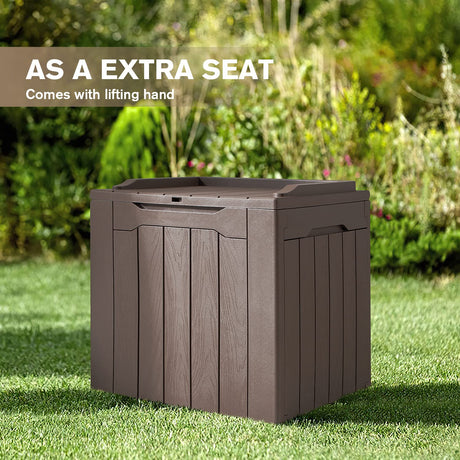 JUMMICO 31 Gallon Resin Deck Box Waterproof Indoor Outdoor Storage Boxes for Patio Furniture Cushions, Toys and Garden Tools JUMMICO