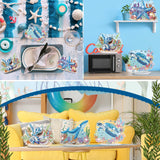 Cinnvoice 6 Pcs Ocean Animal Diamond Art Tabletop Decorations Sea Animal Centerpieces Octopus DIY Diamond Art Turtle Desktop Ornaments for Table Tabletop Decor Cinnvoice