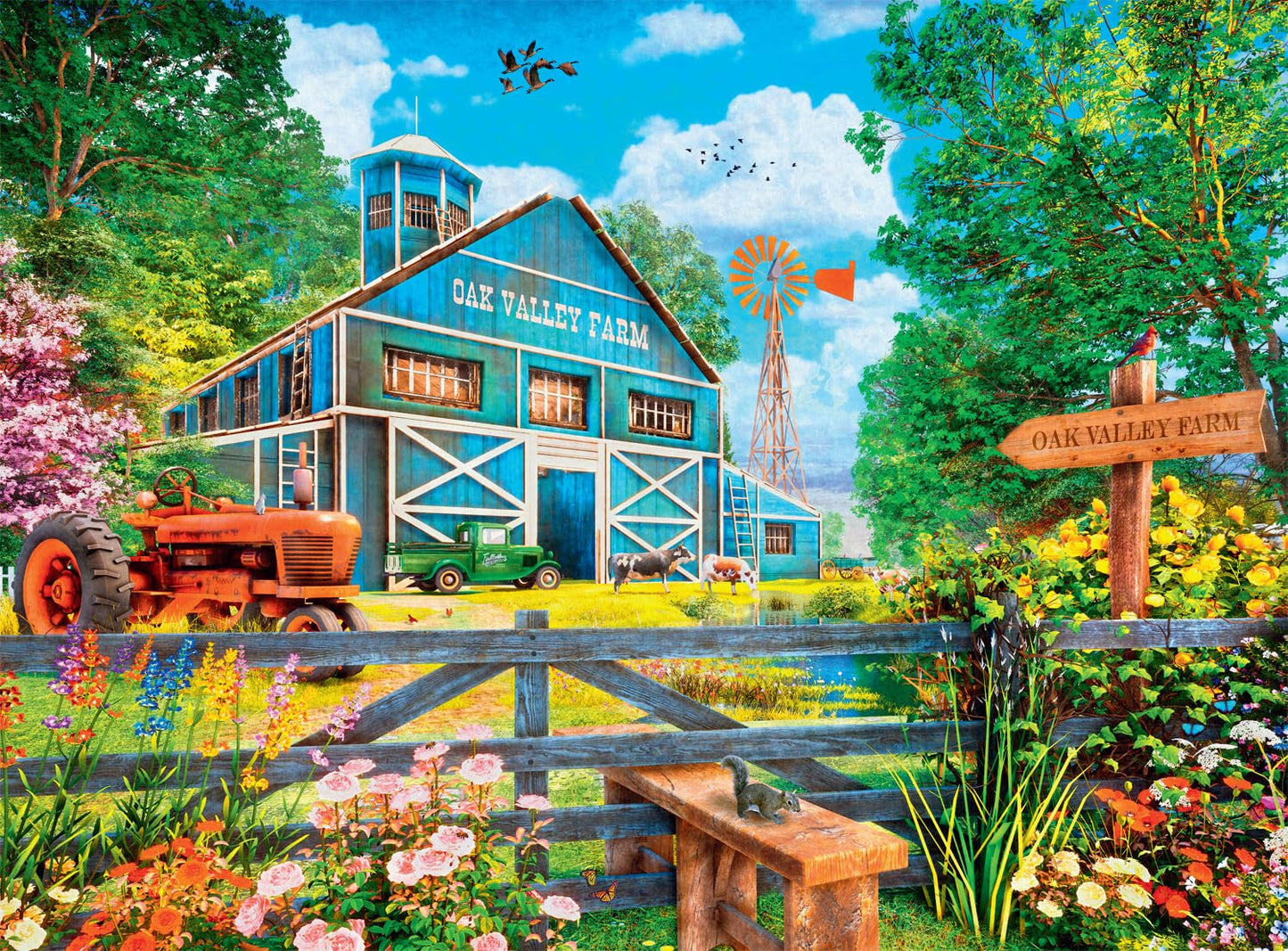 Buffalo Games - Dominic Davison - Oak Valley Farm - 1000 Piece Jigsaw Puzzle for Adults -Challenging Puzzle Perfect for Game Nights - Finished Size is 26.75 x 19.75