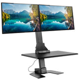 Mount-It! Double Monitor Electric Standing Desk Converter - 2 Screens Stand Up Desk Riser - Height Adjustable Desktop & 2 Mounts for Screens up to 32", Sit-Stand Convertor for Home, Office, School Mount-It!