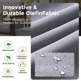 Jocoevol 4 Pieces Outdoor Sofa Conversation Set, 4 Seats Couch Set with Table, Metal Frame Rope Weaving Design UV Resistance Waterproof for Patio Garden Balcony, Grey Jocoevol