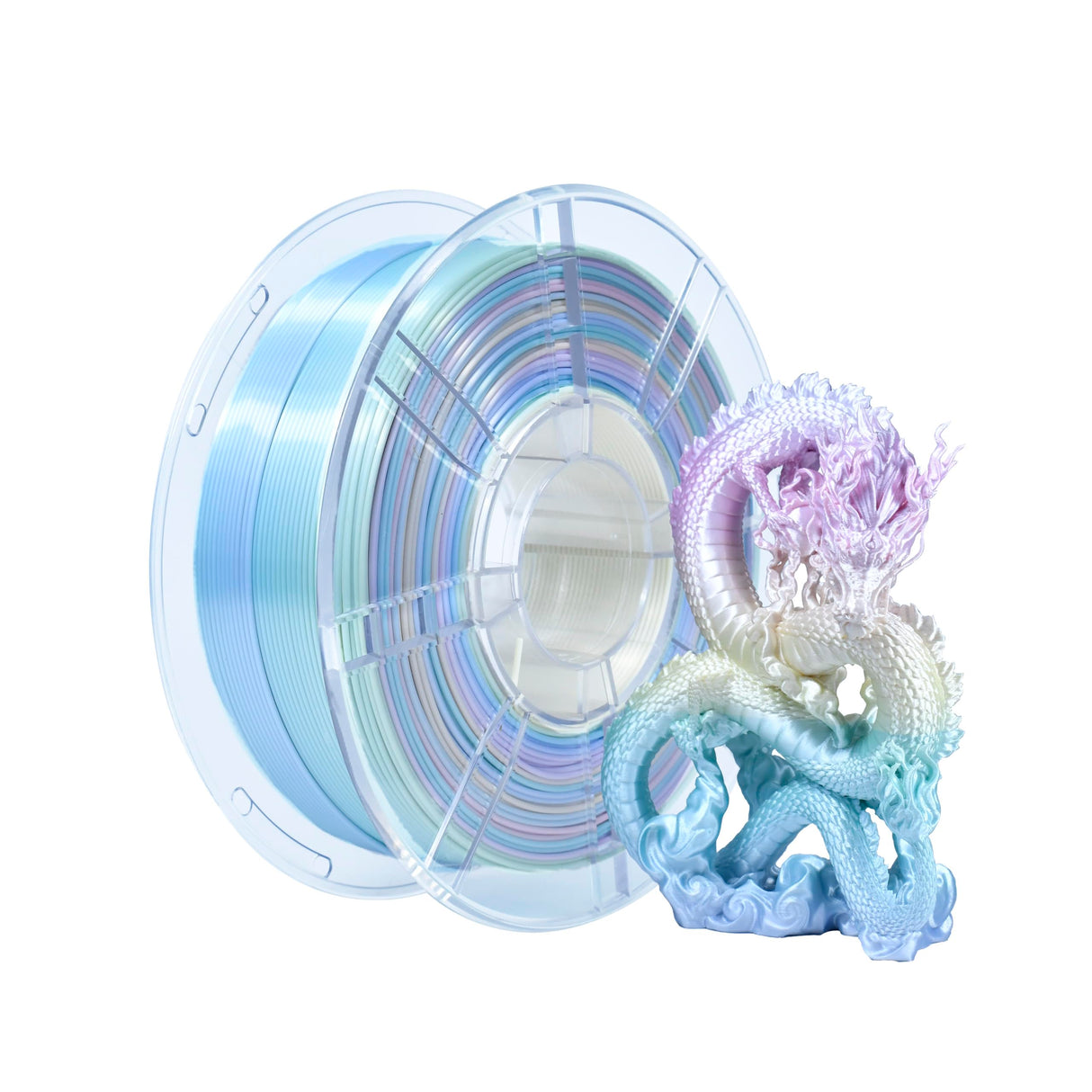 iBOSS Rainbow 3D PLA PRO Filament 1.75mm +/- 0.02 mm, 1KG Macaron Rainbow Silk PLA+ 3D Printer Filament Color Changing Rainbow Multicolor PLA+ 3D FDM Printers, Durable and Resistant PLA Plus iBOSS