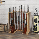 amoard Indoor Gun Rack Corner Wood Heavy Gun Rack Rifle Stand Display Shotgun Organizer and Storage Racks Stable Support for 15 Guns amoard
