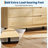 6 Drawers Dresser for Bedroom & Nursery, Modern Dresser with Safe Rounded Corners & Hidden Handles,Wooden Dresser Chest with Heavy Duty Anti-Tip Structure, Wide Storage Cabinet for Living Room GarveeHome