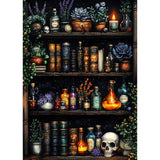 Lxmsja Bookshelf Diamond Art Kits for Adults, Magical Book DIY Full Drill Diamond Painting Kits for Beginners, 5D Gem Art Crafts for Adults, Home Wall Decor 12x16 inch Lxmsja