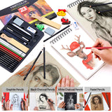 MARTCOLOR Charcoal Drawing Set, Set of 23, Graphite Pencils, Black & White Charcoal Pencils for Drawing, Sketching, Shading, Blending, Artist Pencils for Beginners & Pro Artists ﻿ MARTCOLOR