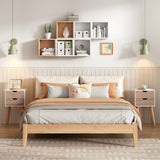 JAXPETY Nightstands Set of 2, Night Stand with Drawers, Bedside Tables with Solid Wood Legs and Large Storage Space, End Table, Side Table, for Bedroom, White JAXPETY