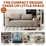 63" Cloud Loveseat Sofa - Boneless Deep Seat 2-Seater, No Assembly Foam Floor Couch, Plush Corduroy Fabric, Modern Living Room Sofa for Small Space Apartment, Bedroom, Office (Camel, 63") Klwenas Maec