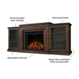 Real Flame Frederick 72" Electric Fireplace TV Stand for TVs up to 70 inches, Entertainment Center with Adjustable Shelves and Storage, TV Stand for Living Room and Bedroom, Remote Control, Timer Real Flame