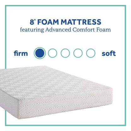 Sealy 8" Firm Adaptive Memory Foam Mattress with CopperChill Technology, Cooling Memory Foam Mattress for Pressure Relief, Twin, White