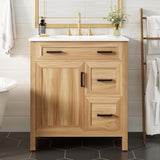 Mirightone 30" Wood Vanity with Sink, Bathroom Vanities 30 Inch with Sink, Single Sink Bathroom Vanity, 30 in Restroom Sink Vanity with 1 Soft Close Doors, 2 Soft Close Drawers, Adjustable Shelf Mirightone