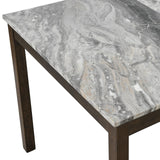 LUXOAK 7-Piece Dining Table Set, 71" Faux Marble Kitchen Table with 6 Chairs, Solid Wood Curved Backrests & PU Cushioned Seats, Kitchen Table Chairs Set for Living Room, Dining Room LUXOAK