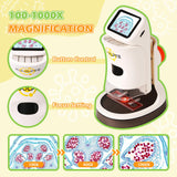 Microscope for Kids, 1000X HD Pocket Kids Microscope, 2.1'' LCD Screen Mini Micrscope for Kids 8-12, Science Mini Scope Toy Kits, Handheld Miniscope Educational Gifts for Kids, 32 GB TF Card Included Koolpte