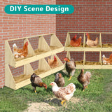 Chicken Nesting Boxes, 3 Compartment Wooden Chicken Laying Boxes, Nesting Boxes for Chickens, Hens, Ducks, Poultry Nest Box for Laying Eggs, (Includes 3 Fake Eggs, 3 Nest Box Pads) Nalwort