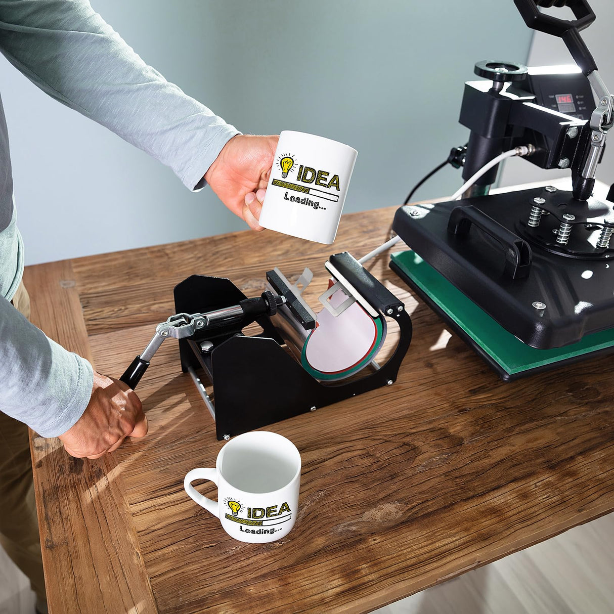 HARFINGTON Silicone Mug Clamp 12 Oz 3D Sublimation Silicone Cup Wrap Fixture for Printing Heat Transfer Machine, Green HARFINGTON