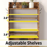 LIKIMIO Nightstand with Charging Station, 55" Tall End Side Table with Storage Cabinet, Small Bookshelf, for Living Room Office Bedroom, Vintage Brown LIKIMIO