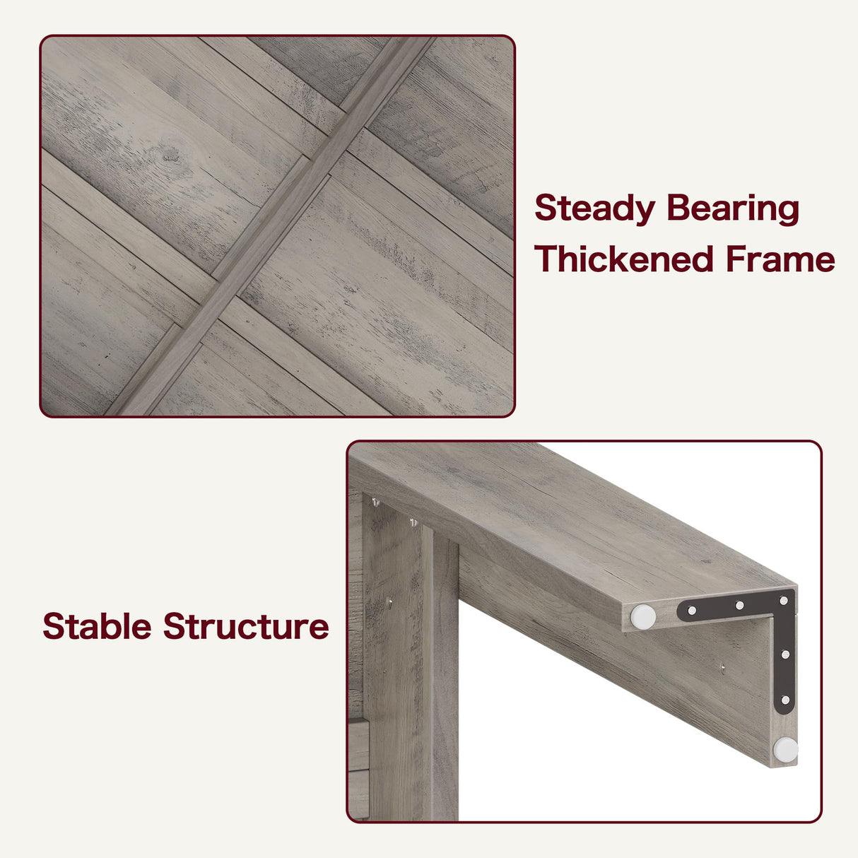 GarveeHome 63 in Dining Table for 4-6, Farmhouse Dinner Kitchen Table for 4 with Large Tabletop, Rectangular Wood Dining Room Table for Kitchen, Living Room, Easy Assembly, Retro Gray GarveeHome