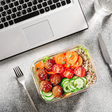 M MCIRCO 24-Piece Glass Food Storage Containers with Upgraded Snap Locking Lids,Glass Meal Prep Containers Set - Airtight Lunch Containers, Microwave, Oven, Freezer and Dishwasher M MCIRCO