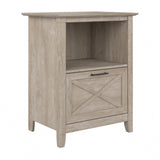 Bush Business Furniture Key West Casual End Table with Drawer in Washed Gray Bush Business Furniture