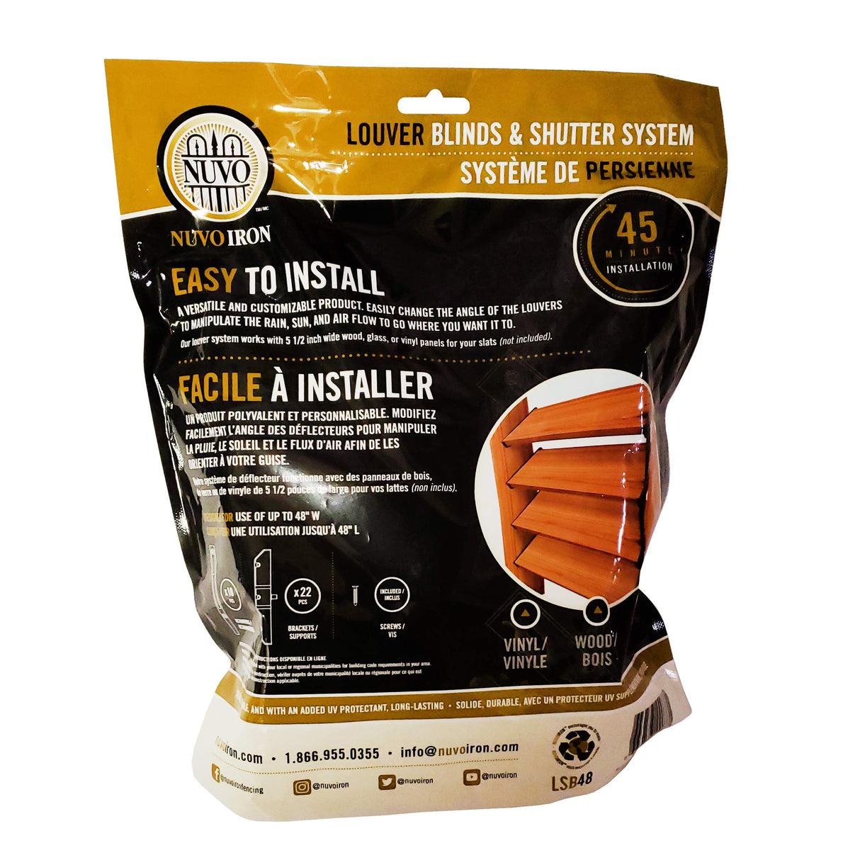 Nuvo Iron LSB48 Hardware System-Holds up to 11 Boards Louver, Black Nuvo Iron