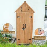 Wooden Outdoor Storage Shed with Double Doors,70” Tall Waterproof Storage Shed with Lock,Sheds & Outdoor Storage with Windproof Tipping for Deck,Backyard Garden and Yard Agitree