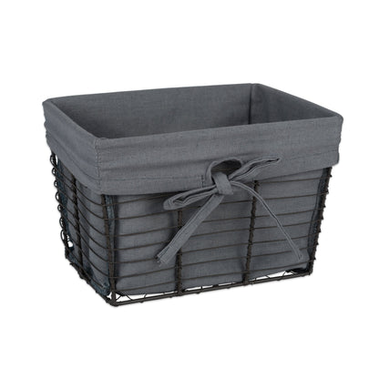 DII Farmhouse Chicken Wire Storage Baskets with Liner, Small, Vintage Grey, 9x7x6", 3 Piece - WoodArtSupply