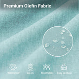 VONZOY 6 Pieces Patio Furniture Set with 44" Gas Fire Pit Table, Outdoor Sectional Conversation Sets, All-Weather Wicker Rattan Sofa w/Gas Fire Pit, Ottoman, Thick Cushion Light Blue VONZOY