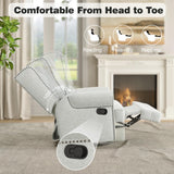 RoyalCraft Swivel Recliner Chair with Extra Large Footrest, Comfy Upholstered Glider Rocking Chair for Living Room, Bedroom and Office, Off White RoyalCraft