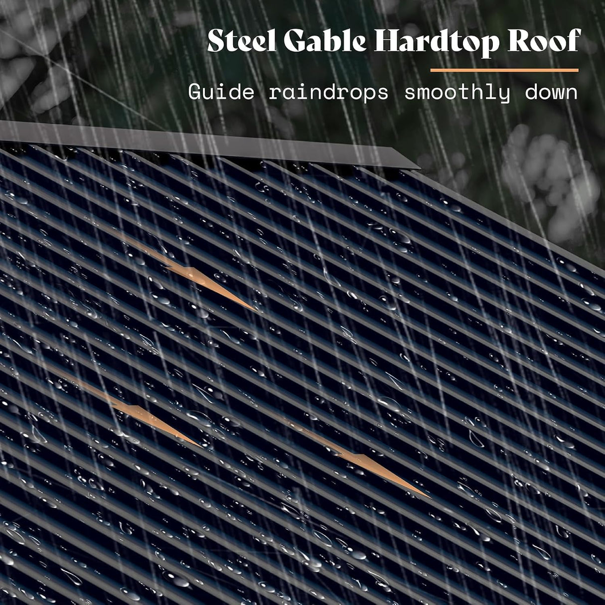 AMERLIFE 13x15 ft Spruce Wood Gazebo, Outdoor Gazebo with Bar Storage, Hardtop Wooden Paviloinwith Metal Steel Gable Roof, Patio, Garage, Black + Natural Wood AMERLIFE