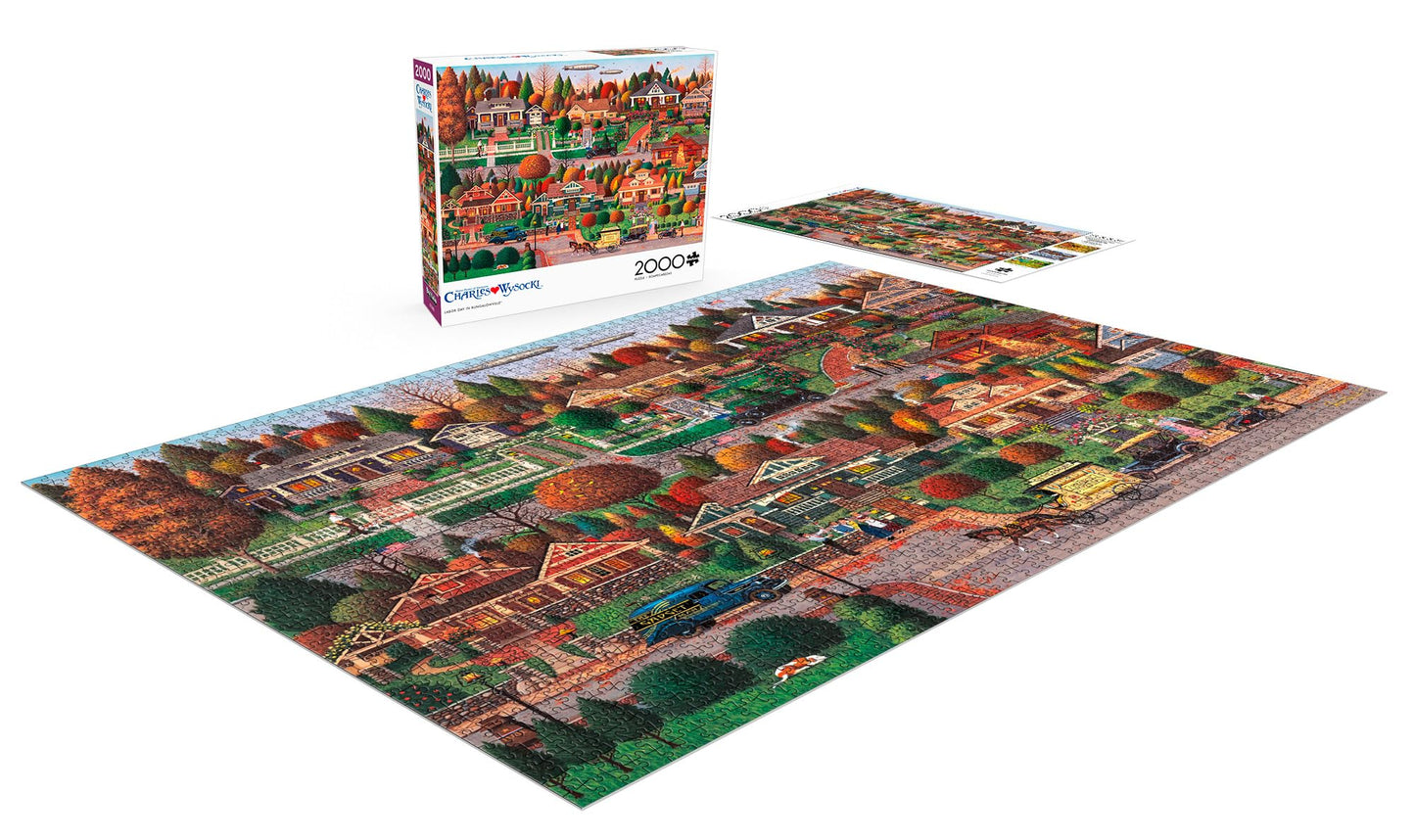 Buffalo Games - Labor Day in Bungalowville - 2000 Piece Jigsaw Puzzle for Adults Challenging Puzzle Perfect for Game Night - 2000 Piece Finished Size is 38.50 x 26.50 - WoodArtSupply