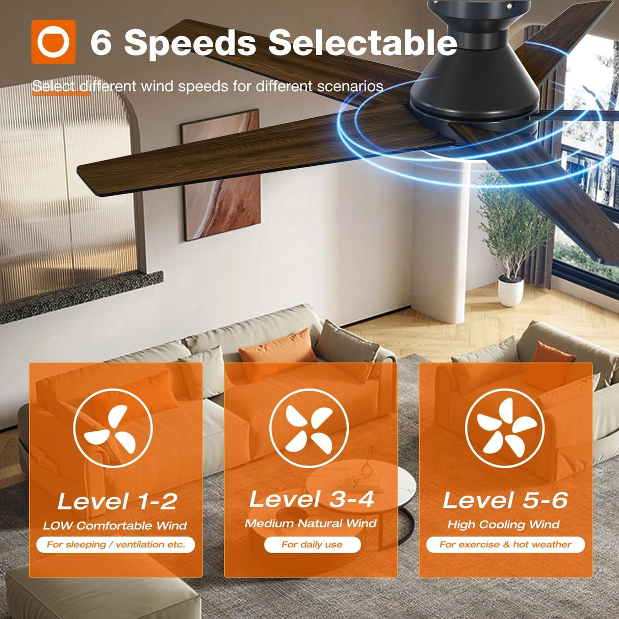 addlon Ceiling Fans with Lights, 52 inch Low Profile Ceiling Fan with Light and Remote Control, Flush Mount, Reversible, 3CCT, Dimmable, Noiseless, Black Ceiling Fan for Bedroom, Indoor/Outdoor Use addlon