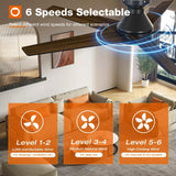 addlon Ceiling Fans with Lights, 52 inch Low Profile Ceiling Fan with Light and Remote Control, Flush Mount, Reversible, 3CCT, Dimmable, Noiseless, Black Ceiling Fan for Bedroom, Indoor/Outdoor Use addlon