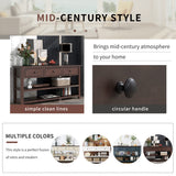 Knocbel Long Console Table with 3 Storage Drawers and Double Bottom Open Shelves, Wooden Sofa Tables for Entryway Hallway Foyer, 50" W x 16" D x 30" H,Espresso Knocbel