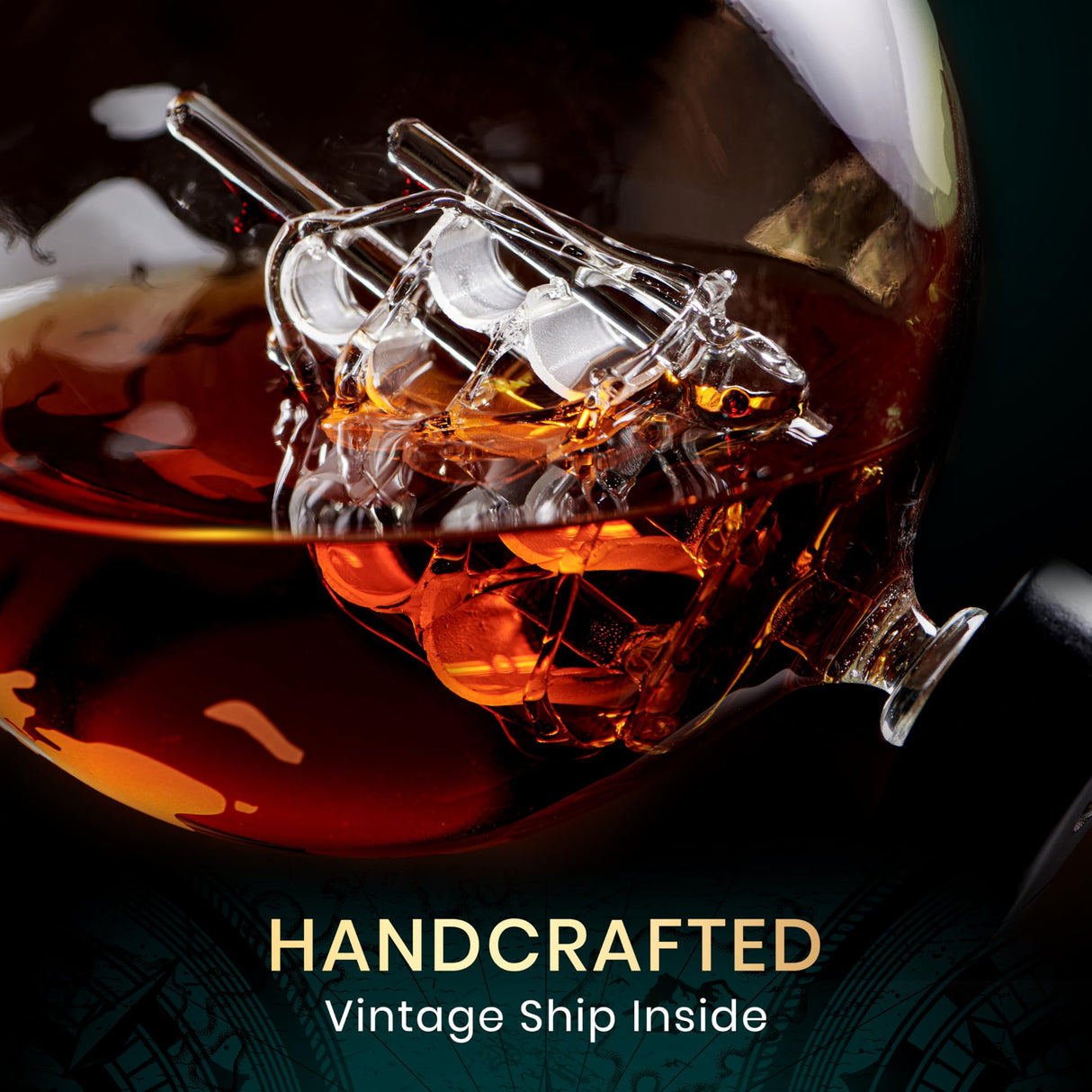 Globe Whiskey Decanter Gift Set by Royal Reserve | Etched World Map Globe Decanter 29 oz 850 ml with Glasses for Bourbon, Liquor – Whiskey Gifts for Men Dad Boyfriend Husband Royal Reserve