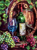 KAYEIUU Grapes Wine Diamond Painting Kits for Adult, Drinking Diamond Painting Art Kit for Adults, for Living Room and Bedroom Home Wall Decoration for Gifts 12x16 inch KAYEIUU