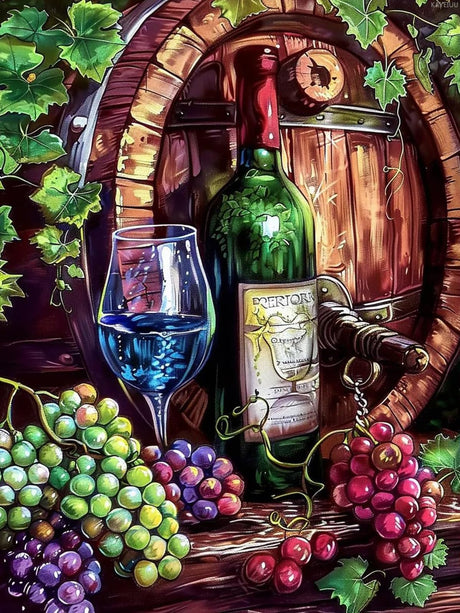 KAYEIUU Grapes Wine Diamond Painting Kits for Adult, Drinking Diamond Painting Art Kit for Adults, for Living Room and Bedroom Home Wall Decoration for Gifts 12x16 inch KAYEIUU