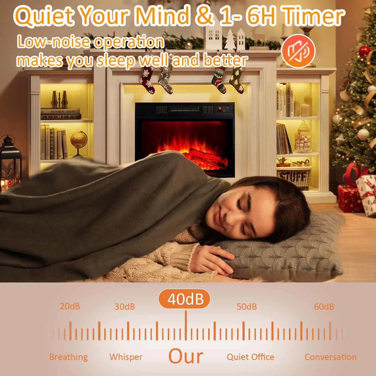 72" Electric Fireplace with Mantel,White TV Stand with Fireplace,Modern Entertainment Center with LED Lights for Bedroom Living Room BLANKSPACE