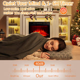 72" Electric Fireplace with Mantel,White TV Stand with Fireplace,Modern Entertainment Center with LED Lights for Bedroom Living Room BLANKSPACE