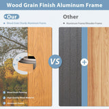 Aoxun 12' x 20' Permanent Gazebo, Wooden Finish Coated Aluminum Frame Canopy with Dual-Layer Galvanized Steel Hardtop Top, Outdoor Metal Pavilion, for Deck, Patio and Backyard Aoxun