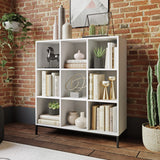 Sauder North Avenue White 9-Cube Organizer with Metal Base Sauder