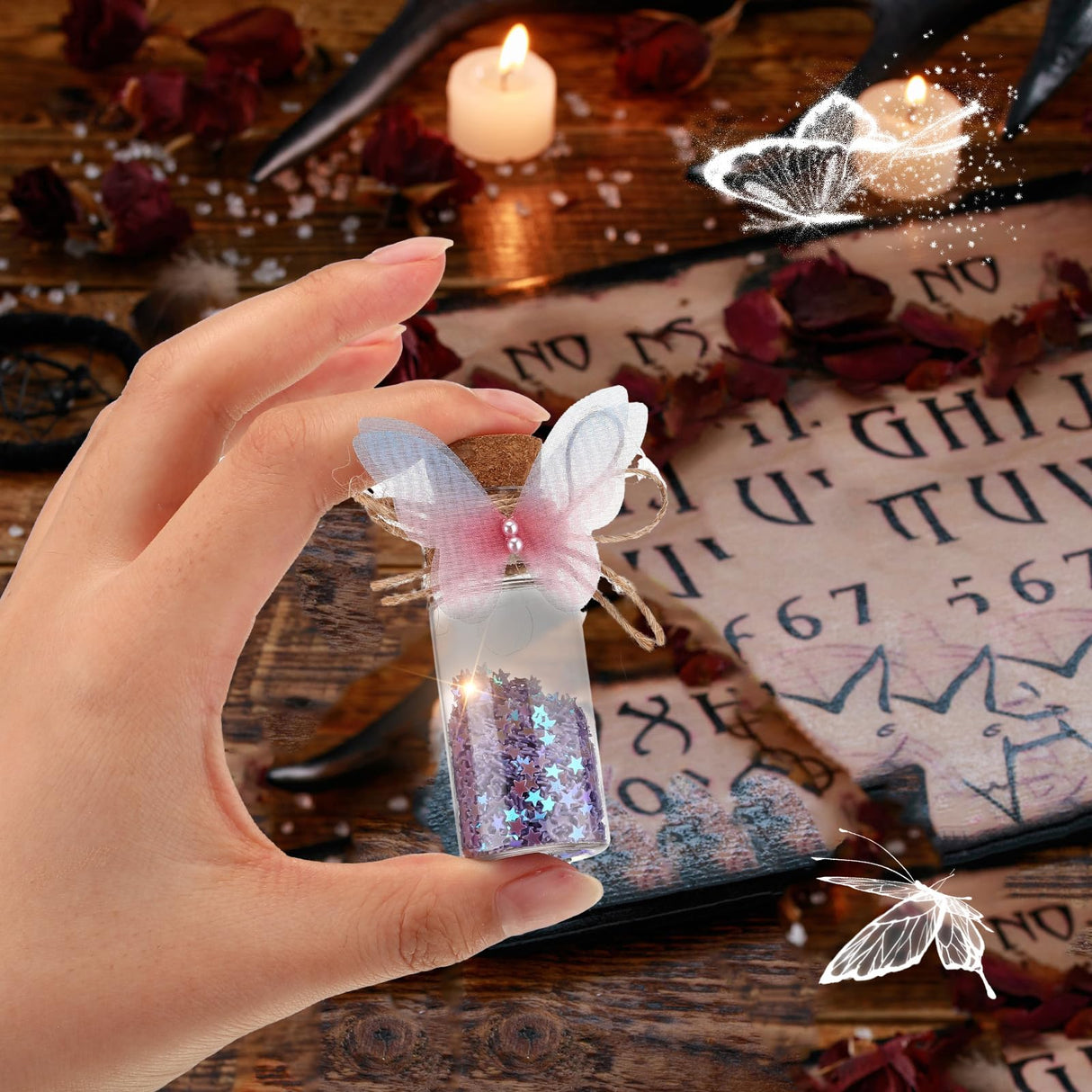 Jinei 174 Pieces Fairy Magic Potions Kit with 24 Mystery Witch Potion Bottles Fairy Wing DIY Magic Mix Making Kit for Christmas Decorations Birthday Creative Gifts Filling Supplies(Classic Style) Jinei