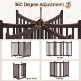 Yaheetech 36" H Extra Tall Freestanding Pet Gate 3-Panel Wooden Dog Fence with 2 Support Feet Folding Dog Gate for Indoor, Stairs, Doorways, Halls, Kitchen Wooden Pet Barrier Espresso, 60" L x 36" H Yaheetech