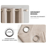 MIULEE 100% Blackout Linen Textured Curtains for Bedroom Solid Thermal Insulated Natural Beige Grommet Room Darkening Curtains & Drapes Luxury Decor for Living Room Nursery 52 x 84 Inch (2 Panels) MIULEE