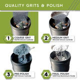 Polly Plastics Rock Tumbler Grit and Polish Refill Media Kit | 4-Steps Supplies for Tumbling and Polishing Stones | Professionals Adults and Kids | Polish 20lbs of Rocks (Bulk Stage 1 Refill) Polly Plastics