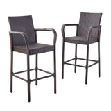 Christopher Knight Home Stewart Outdoor Bar Stool, Set of 2, Brown Christopher Knight Home