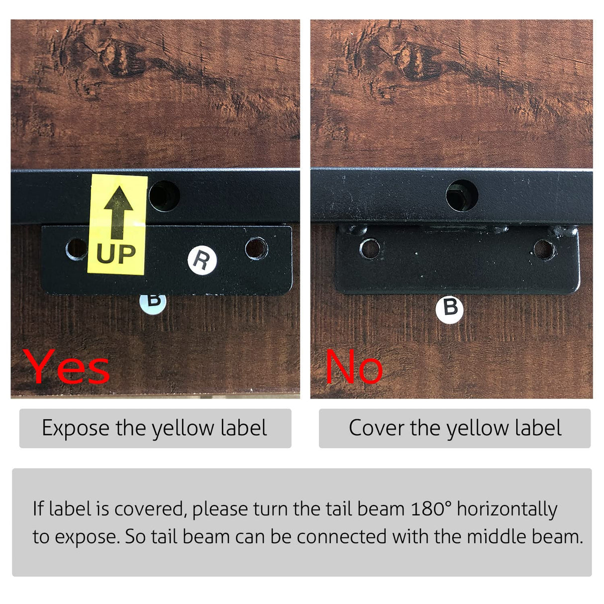 SHA CERLIN 14 Inch King Size Metal Platform Bed Frame with Rustic Wooden Headboard and Footboard SHA CERLIN