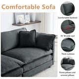 mikibama Modular Sectional Sofa, 111.5 Inch U Shaped Couch Set for Living Room, 3-Seater Comfy Cloud Couches with Movable Ottoman, DIY Combination, Chenille, Grey mikibama