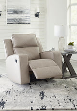 Signature Design by Ashley Lavenhorne Contemporary Faux Leather Upholstered Manual Rocker Recliner with 2 Cup Holders, Beige Signature Design by Ashley