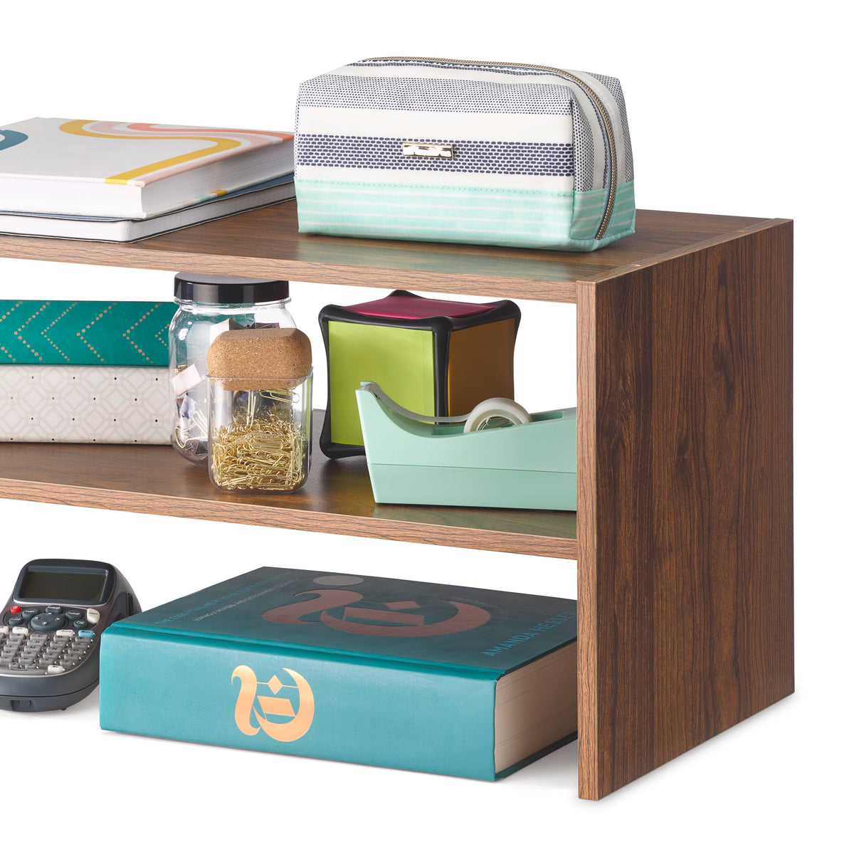 Whitmor Wood Stackable 2-Shelf Shoe Rack, Walnut, 31 inches Whitmor